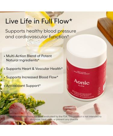 AONIC Flow | Healthy Blood Pressure Support | Multi-Action Formula with 1gr Hibiscus 400mg Beet Root Extract (100mg Nitrates) CoQ10 Resveratrol & Hawthorn Non-GMO & Vegan (90 Capsules) - Buy Online on GoSupps.com