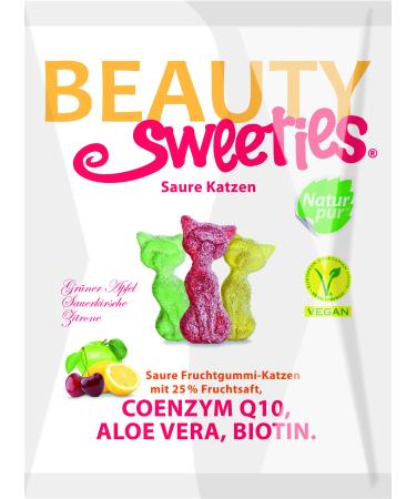 Beauty weties acidic cats-fruity-acid & vegan fruit rubber cats with 25% fruit juice-practically in 125 g bag 125 g (1 Pack) - Buy Online on GoSupps.com