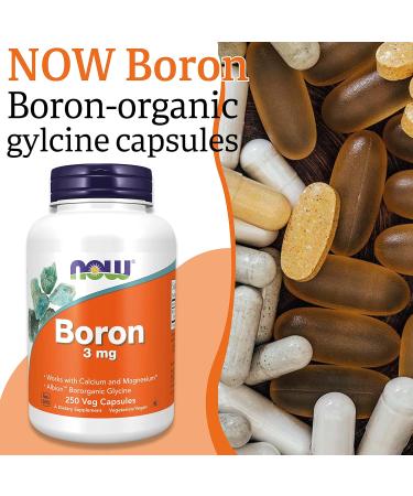 Now Foods Boron 3mg 250 Vegan Capsules - Lab-Tested, Gluten Free, Non-GMO - Buy Online on GoSupps.com
