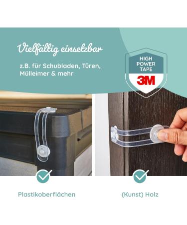 Baby Drawer Protection | Beardop Universal Security with Strong 3M Glue | Transparent Safety for Cupboards & Drawers | 6 Pieces Satisfaction Guarantee - Buy Online on GoSupps.com