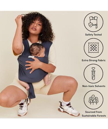 Freerider Co. Stretchy Baby Wrap Carrier | Premium Tencel Fabric | Certified Hip Healthy | Charcoal - Buy Online on GoSupps.com
