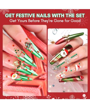 Makartt Christmas Rhinestone Glue Kit with Strong Adhesive Gel and Nail Crystal Tweezer - 3D Christmas Nail Charms and Gems included - Buy Online on GoSupps.com