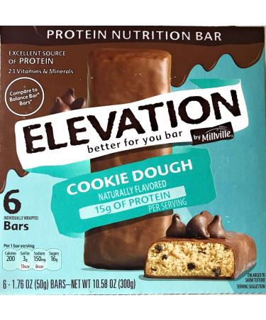Generic ELEVATION Gluten Free Cookie Dough Protein Energy Bars 2 PACK 15g Protein Per Serving 6 dx 1.76 oz. Bars in Each Box (12 Bars Total) - Buy Online on GoSupps.com