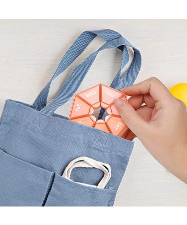 Ponpon 8pcs 7-Sided Pill Holder Box - Portable Vitamin & Medicine Organizer in 8 Colors - Buy Online on GoSupps.com
