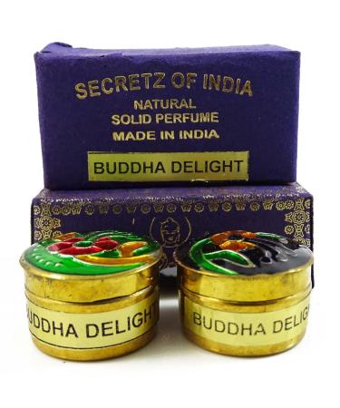 Natural Buddha Delight Fragrance Solid Perfume Body Musk In Mini Brass Jar 4g - Buy Online on GoSupps.com