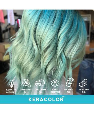 KERACOLOR Kit of 3-in-1 (Cleanse + Conditioner + Color) Mint Semi-Permanent Hair Dye and Finishing Hair Spray 10oz - Buy Online on GoSupps.com