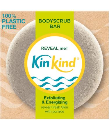 KinKind REVEAL me! Body Scrub Bar. Exfoliate to reveal fresh new skin. Natural exfoliators. No plastic No mess in the shower. Vegan & Cruelty free. UK made. Lime BodyScrub Bar - Buy Online on GoSupps.com