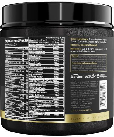 Kaged Organic Greens Elite Superfood and Greens Powder with Apple Cider Vinegar Adaptogen Prebiotics Vitamins & Minerals Berry 30 Servings Berry (Elite) - Buy Online on GoSupps.com