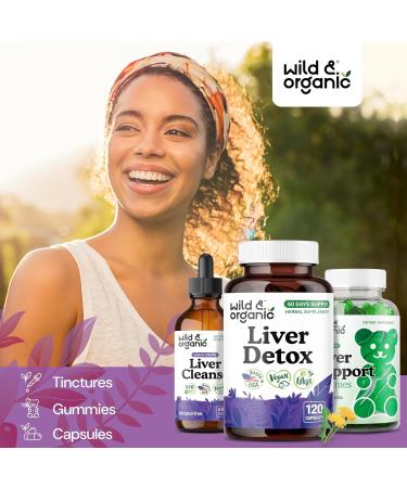 Wild & Organic Liver Detox Capsules - Milk Thistle Dandelion Root Turmeric Liver Cleanse Support - Silymarin Milk Thistle Supplement - 120 Vegan Capsules - 2-Month Supply - Non-GMO 120 Count (Pack of 1) - Buy Online on GoSupps.com
