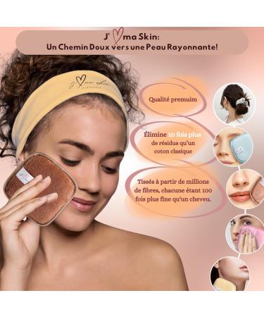 6 Washable Reusable Makeup Remover Pads - Microfibre Square Cleansing and Exfoliating Facial Skin Wipes - Replaces Cotton Clothes Free Scrunchie and Headband - Nude - Buy Online on GoSupps.com
