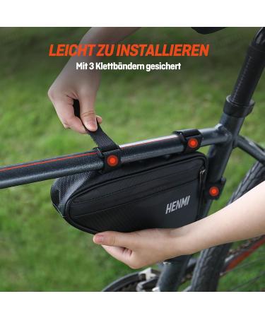 Henmi Waterproof Bicycle Frame Bag - Triangular Pocket for Phone Keys Snacks & Tools - Ideal for City Trekking & MTB Bikes - Buy Online on GoSupps.com