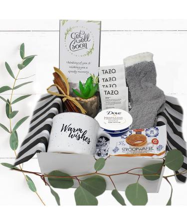 Get well soon gift for women | Care Package gift basket for after surgery recovery, cancer, Injury | feel better encouragement hospital female gift w/ snacks & personal care | Friend, Mom, girlfriend