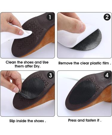 Molain Non-Slip Shoe Grips for Men and Women - 4 Pairs, Self-Adhesive Rubber Sole Protectors for High Heels, Noise Reduction, Cushion Pads - Black - Buy Online on GoSupps.com