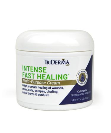 TriDerma Intense Fast Healing Cream Decreases Healing Time for Minor Irritations Rashes Scrapes Cuts 4 Ounces