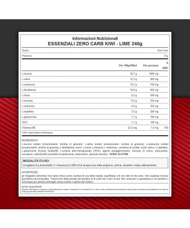  WHY SPORT WHY SPORT ESSENTIALS ZERO CARB - Essential Amino Acids with Vitamin B6 and Glutamine - Kiwi Lime Flavor - 240g - Buy Online on GoSupps.com