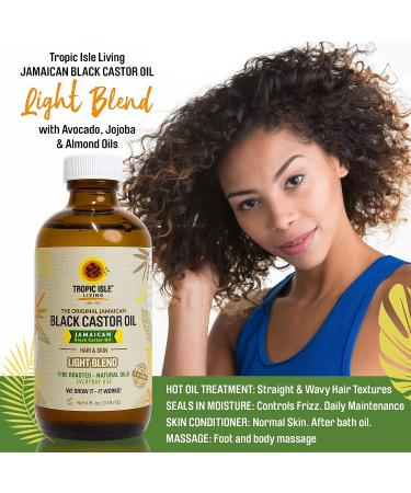Jamaican Black Castor Oil Light Blend 4oz - Natural Lightweight Oil for Hair & Skin | Seals Moisture, Controls Frizz | Plant-based Formula | 4 Fl Oz - Buy Online on GoSupps.com