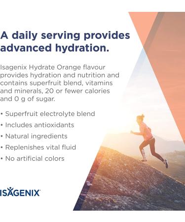 Isagenix Amped Hydrate Sticks  24 Packets of Drink Mix (Orange) - Buy Online on GoSupps.com