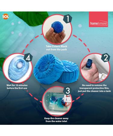 SOL 24pk Toilet Cistern Blocks Ocean Scent 50g Toilet Fresheners Toilet Blocks Cistern Toilet Bowl Cleaner Toilet Blocks for Cisterns with Long Lasting Fragrance Removes & Prevents Limescale - Buy Online on GoSupps.com