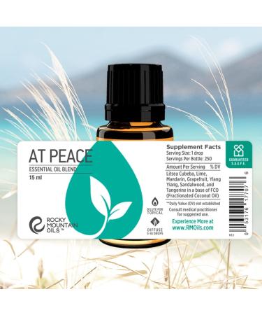 Rocky Mountain Oils at Peace Essential Oil Blend - Relaxing Aromatherapy Oils for Diffuser & Topical Use - 15ml - Buy Online on GoSupps.com