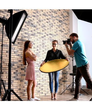 Obeamiu 2 Pack 43 Inch 5-in-1 Collapsible Light Reflector Set with Bag - Ideal for Photo Studio, Photography, and Outdoor Lighting - Buy Online on GoSupps.com