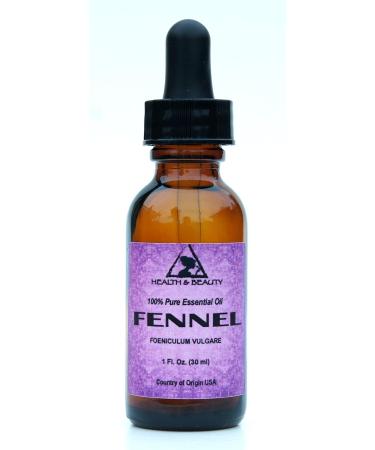 Fennel Essential Oil Organic Aromatherapy Therapeutic Grade 100% Pure Natural 1 oz 30 ml with Glass Dropper - Buy Online on GoSupps.com