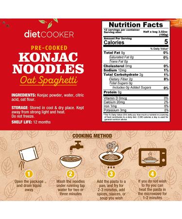 (Pack of 10) DIET COOKER Premium Konjac Noodles - 9.52 oz | Shirataki Noodle Keto & Vegan Friendly, Odor Free, Low Calorie Pasta with Zero Net Carbs - Healthy Diet Food - Buy Online on GoSupps.com