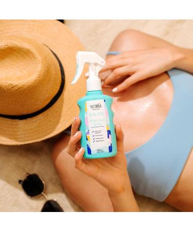 Victoria Beauty Sun Kiss Aloe Vera After Sun Face & Body Spray - Cooling Spray Face & Body Moisturiser with Hyaluronic Acid and Panthenol for Rapid Sunburn Relief 200ml - Buy Online on GoSupps.com