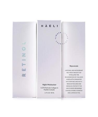 Retinol Night Cream for Face - Anti-Aging Moisturizer with 4.25% Retinol, Collagen Peptides, and Hyaluronic Acid - 1.4 oz - Buy Online on GoSupps.com