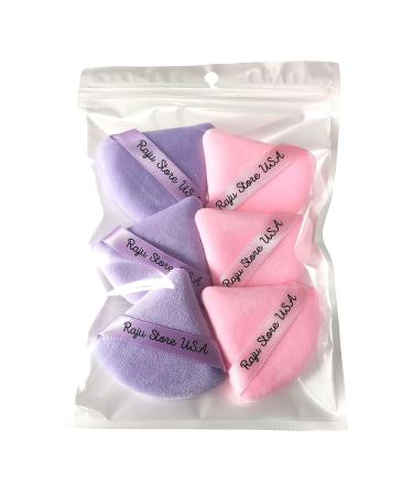 6-Piece Velvet Makeup Puff Set for Contouring and Under Eyes - Purple & Light Pink - Buy Online on GoSupps.com