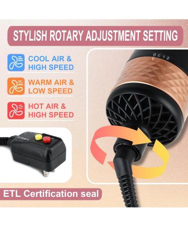 Buy 5-in-1 Blow Dryer Brush - Versatile Ceramic Titanium Hot Air Brush for Drying Straightening Curling & Voluming - Perfect for Women - Black Gold - Buy Online on GoSupps.com