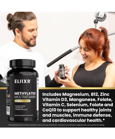 Eliixr Methylated Multivitamin 27-in-1 Formula with 1500 mcg Active Folate Methylated B12 K2 D3 B-Complex and more Women and Mens Multivitamins 60 Vegan Capsules 2 month supply Made in the USA 60 Count (Pack of 1) - Buy Online on GoSupps.com