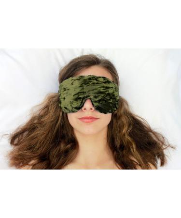 Handmade Opulence Yoga Eye Mask Pillow | Weighted Flaxseed Lavender Aromatherapy Satin & Velvet | Adjustable Strap for Meditation & Restful Sleep | Spring Green | TEMF-SG - Buy Online on GoSupps.com