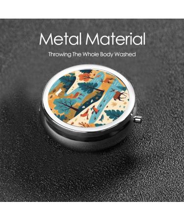 ZhongGuo Nature Wildlands Round Travel Pill Organizer - Mini Medicine Box for Purse Iron Plated Ideal for International Shipping - Buy Online on GoSupps.com