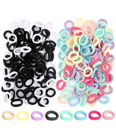 200 Pcs Candy Color Hair Bands Small Elastics Hair Bobbles Hair Ties Stretch Strong Hairbands Colorful Seamless Ponytail Holders for Girls Kids Choice 1