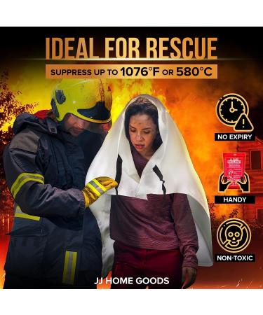 JJ Home Goods Fire Blanket 40x40 (Pack of 2) with Hooks - Emergency Fire Suppression Blanket for Home & Kitchen Use - Buy Online on GoSupps.com