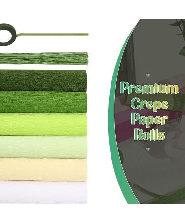 Gersoniel 57 Pieces Crepe Paper Flower DIY Kits 6 Rolls 35g Crepe Paper Rolls 50 Pcs Green Floral Iron Wire 1 Roll 50 M Green Floral Tape for Birthday Party Wedding Festival Ornament(Green Series) - Buy Online on GoSupps.com