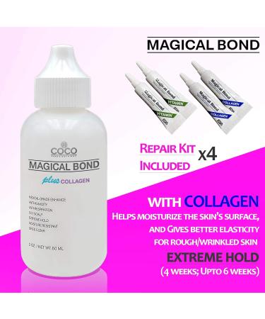 Magical Bond Plus Collagen Adhesive 2 oz - Extreme Hold for Lace Wigs & Hair Pieces + Free Trial Repair Kit | Best Lace Glue & Wig Glue Online - Buy Online on GoSupps.com