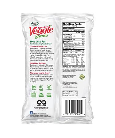 Sensible Portions Garden Veggie Straws - Sea Salt Snack Size (8 Pack, 1 Oz) - Buy Online on GoSupps.com