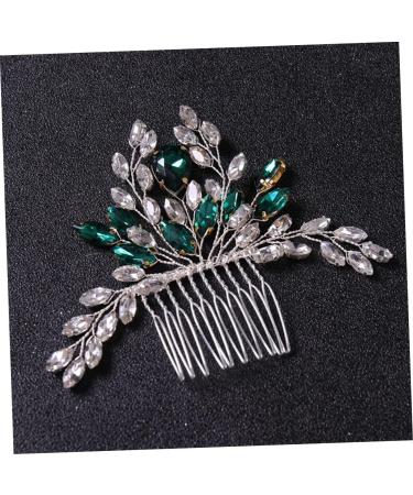 FRCOLOR Green Hair Accessories bridal hair combs pin hair bridal hair crystal hair Bride Hair Side hair decorations dinner party modeling rhinestones Red Flower Hair Comb - Buy Online on GoSupps.com