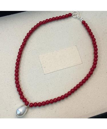 OralGos Pearl Pendant Necklace - Adjustable Bohemian Choker with Glass Beads | Stylish Jewelry for Women & Girls - Buy Online on GoSupps.com