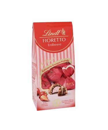 Lindt chocolate - fioretto minis strawberry |115 G |Approx. 10 full milk chocolates with yoghurt filling and fine strawberry pieces enveloped by crispy crisp |Praline gift |Chocolate gift strawberry 115 g - Buy Online on GoSupps.com