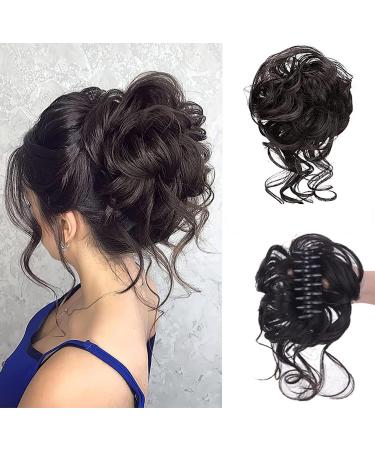 Faringoto Chignon Hair Bun Curly Elastic Hair Band for Women Wedding 4