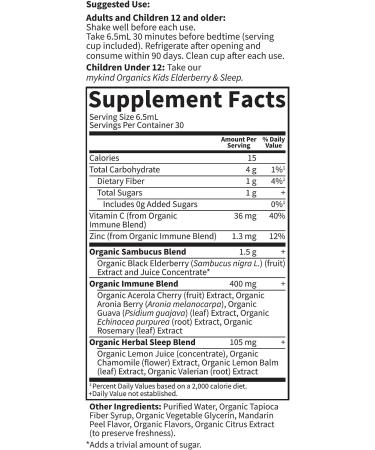 Garden of Life Elderberry Zinc Immune Support Syrup for Adults & Kids 12+, Vitamin C, Sleep Herbs - 6.59 fl oz - Buy Online on GoSupps.com
