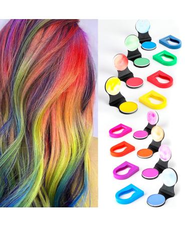 8 Colors Hair Chalks for Girls Disposable Washable Portable Temporary Bright Hair Powder Dye Cream Spray Colour for Kids Women Makeup Halloween Christmas Birthday Party Cosplay DIY Children's Day