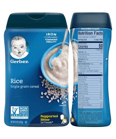 Gerber Baby Cereal Basic Flavor Variety Pack Combo- 8oz: Oatmeal Cereal  Rice Cereal  Multigrain Cereal  and Whole Wheat Cereal- Bundle of 4 8oz Containers - Buy Online on GoSupps.com