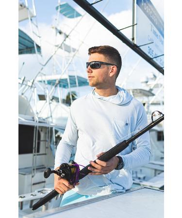 HUK Polarized Lens Sunglasses for Fishing and Outdoor Sports - Blue Mirror/Matte Black, Medium/Large - Buy Online on GoSupps.com