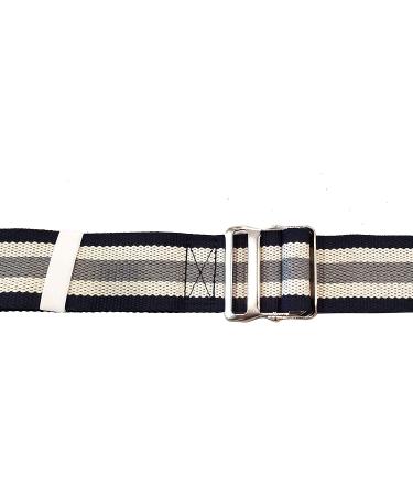 LiftAid Transfer Belt with Metal Buckle - Assistive Walking Aid for Patients, Nurses & Therapists - 60L x 2W - Blue/White/Gray - Buy Online on GoSupps.com