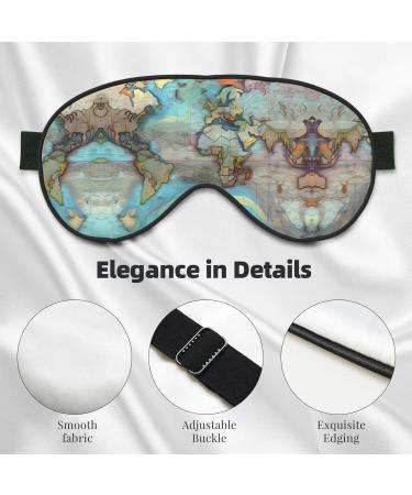 Cartoon World Map Eye Mask | Soft Adjustable Sleep Mask for Men & Women - International Shipping Available - Buy Online on GoSupps.com
