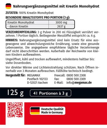 Buy CRAPURE Creatine Monohydrate 100% - Ultrafine 125g Powder for Power & Endurance | Best Creatine for Bodybuilders & Athletes - International Shipping - Buy Online on GoSupps.com