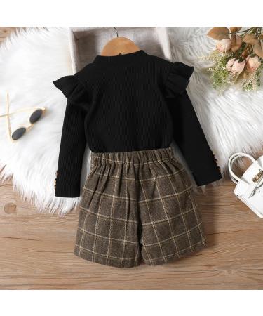 Miipat Baby Girl Fall Winter Outfit Set | Long Sleeve Pullover Top with Mini Skirt | Girls Dress 2-3 Years BlackCoffee - Buy Online on GoSupps.com